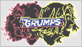 The Grumps Logo - game grumps,logo,silhouette,sign,black,pink,yellow