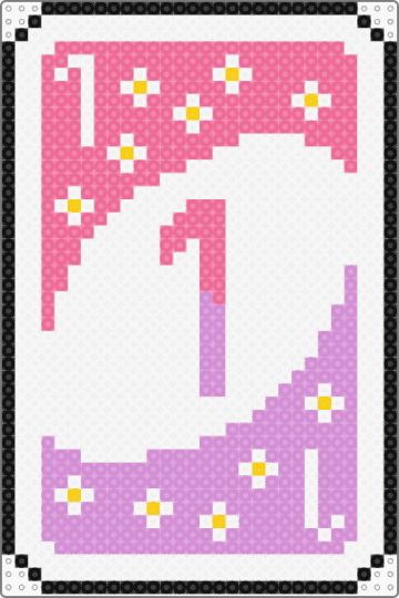 Pink and purple uno card - white,pink