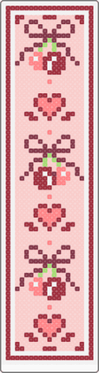 Cherry bookmark - red,beige