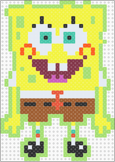 SpongeBob - yellow,green,tan