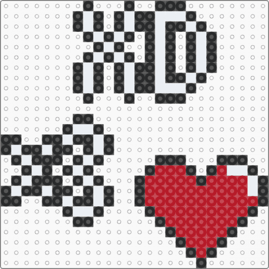 XD >:3 ♡ - white,red,red black white,heart,8 bit,xd,3,emoticon,charm,strite