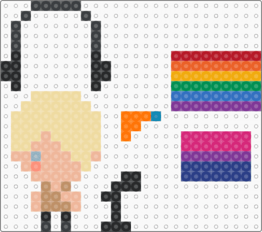 TX2 Evan perler doll set - beige,orange,pink,blue,tx2,perler doll,emo,pride,gay bi,punkrock,band,evan thomas