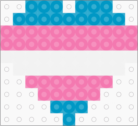 Trans Heart - pink,light blue