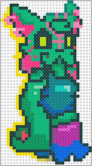 clover (my fursona) - pink,teal,green