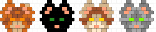 First clan leaders (warrior cats) - orange,red,beige,gray