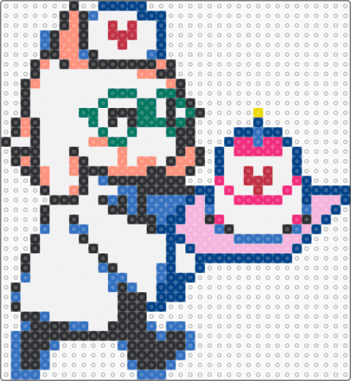 nurse ralsei - white,blue,pink
