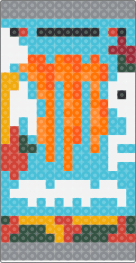 Mango loco charm - orange,light blue,gray,monster,mango loco,perler charm,fuse bead charm,monster fuse bead charm,monster perler charm,monster charm,mango loco charm