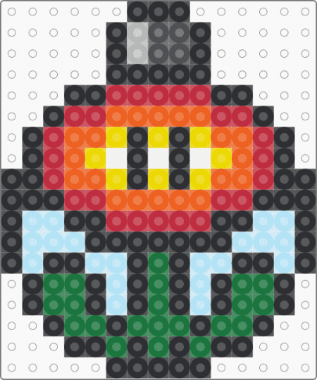 Ornament - Fire Flower - black,red,light blue,colorful,winter,christmas,ornament,blank,nerdy,nerd,mario,video game