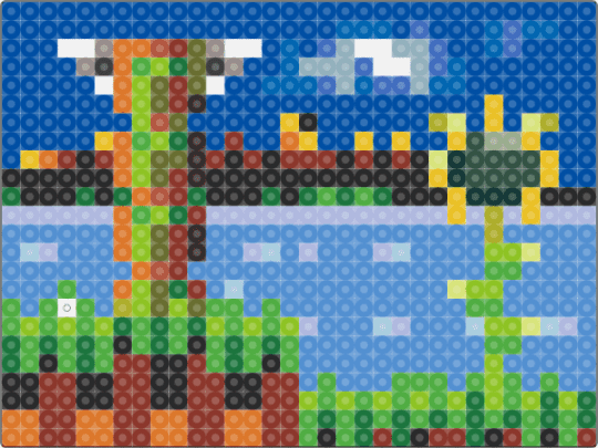 Green Hill Zone - red,green,light blue,blue,sonic,sonic 1,sonic the hedgehog,video game