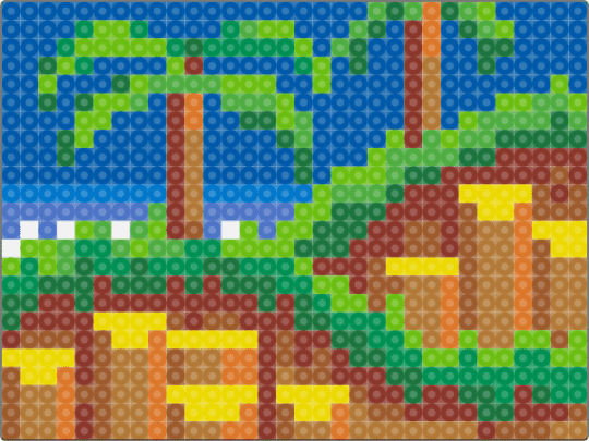 Emerald Hill Zone - tan,green,blue,sonic,sonic the hedgehog,sonic 2,video game