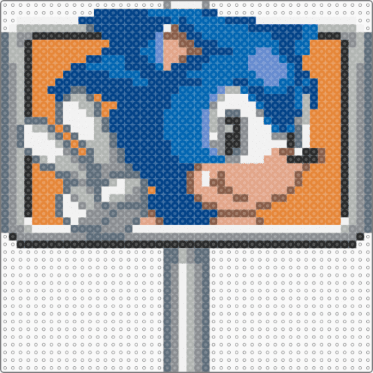 Sonic Sign/Goal Post Sonic 3/S&K Ver. - gray,blue,sonic,sonic the hedgehog,video game