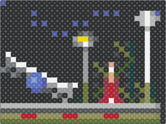 Star Light Zone - black,gold,gray,beige,sonic,sonic the hedgehog,sonic 1,video game