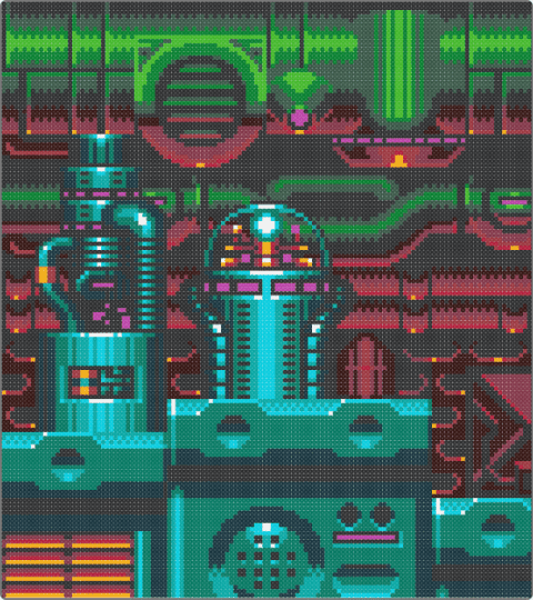 Metallic Madness Zone - black,brown,teal,green,colorful,sonic,sonic cd,sonic the hedgehog,video game