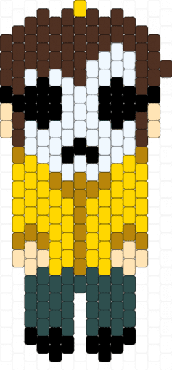 masky / tim wright marble hornets dangling - brown,yellow,gray,marble hornets,slenderman,creepypasta,masky,hoodie,tim wright,proxy