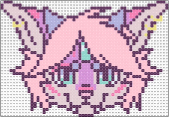 Fluffle (fursona) perler - furry, fursona, oc, original character, pink