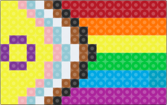 LGBTQIA+ Flag - red,light blue,yellow,pink