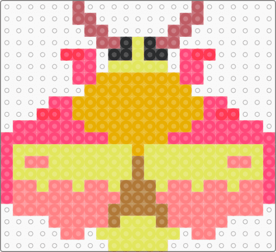 Rosy Maple Moth - red,yellow