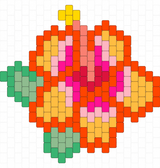 Hibiscus Flower (remix) - orange,red,pink