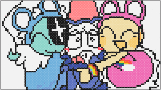 CARE BEAR SHELLY, ASTRO, AND SHRIMPO - white,light blue,pink,beige,colorful