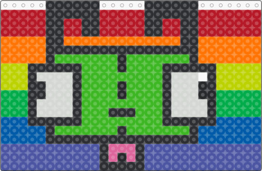 Rainbow Gir perler bead!!! - green,red,purple