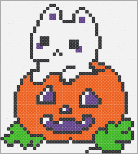 cat pumpkin big - white,orange