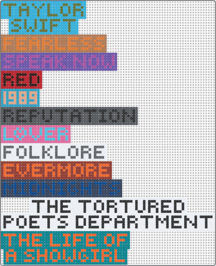 Taylor Swift Eras - colorful, gray, orange, purple, teal