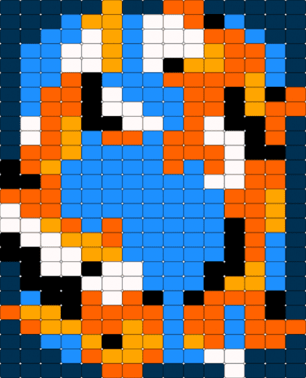 Koi Fish 2 - light blue, orange