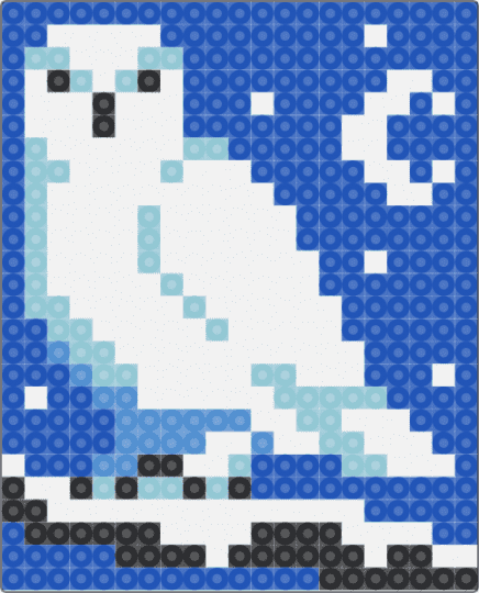owl at night - blue