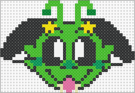 moss perler head (NOT MINE READ DESC!) - black,green