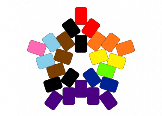 Progress pride star - brown, orange, purple