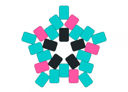 Miku swirly star - teal