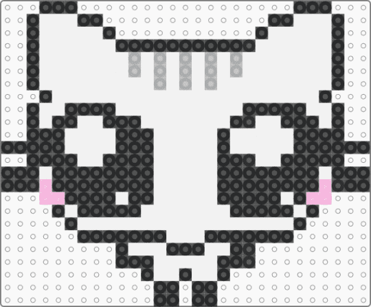 silly blushy kitty charm - white,gray