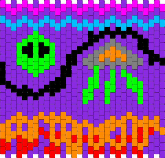 Alien space invasion - purple,orange