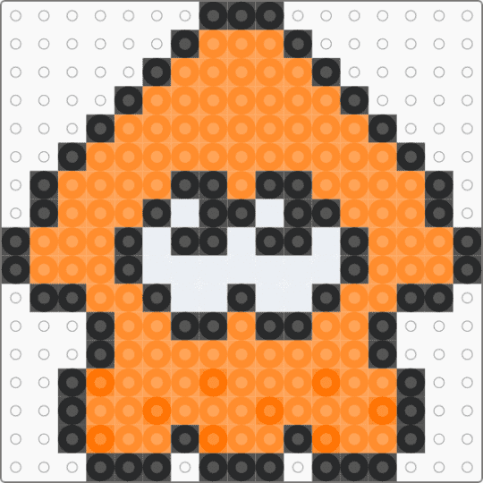 Splatoon squid fuse bead pattern! - fusebead, inkling, nintendo, orange, splatoon, splatoon 2, splatoon 3, squid, video game