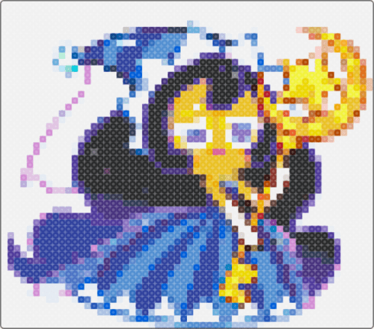 Moonlight Cookie Perler - white,light blue,purple,blue,yellow,colorful