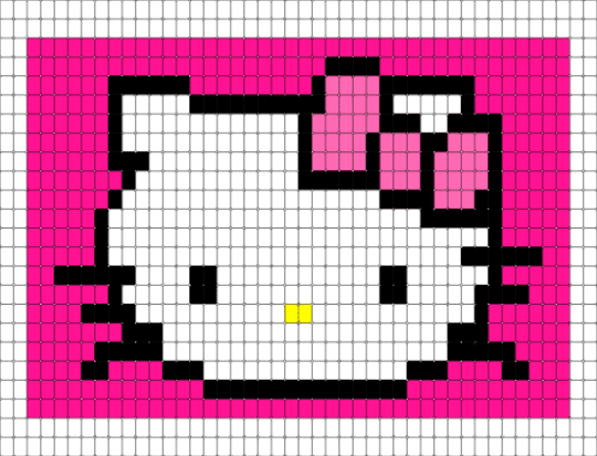 HelloKitty Bead Banner - white,pink,hellokitty,beadbanner,sanrio,cute,kawaii