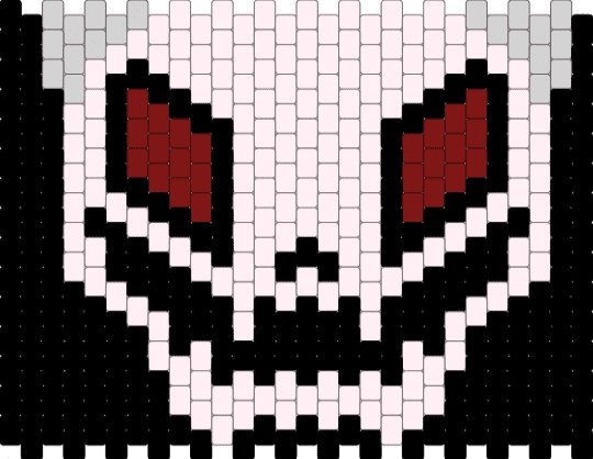 Skull wit ears - red, skull, spooky, white, white and black