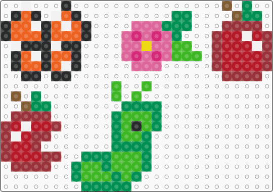 Little Spring Cuties - green,red