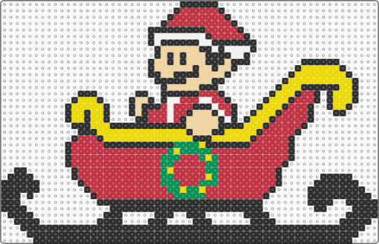 Santa Mario in Sleigh - black,red