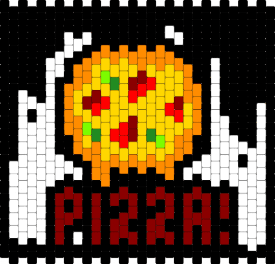 Pizza bag front - black,orange,yellow,red