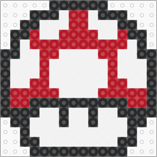Mario Mushroom - red,white,mario,gaming,retro games,mario mushroom,mushroom,simple,beginner friendly