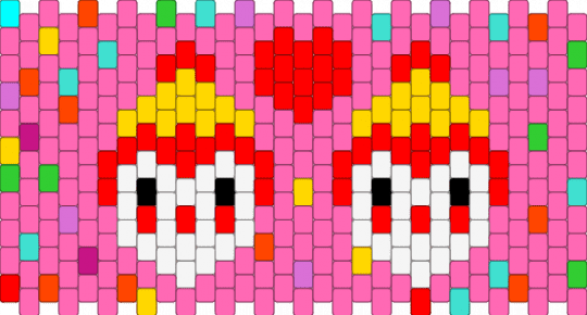 Clowns in love - pink,red,clown,silly,multicolored,kandicuff,romance,clowns,cute,ponybeads