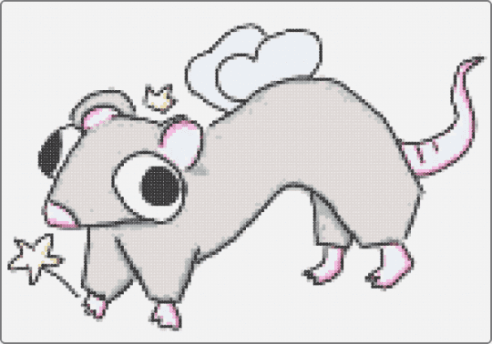Magical Rat - white,beige,gray