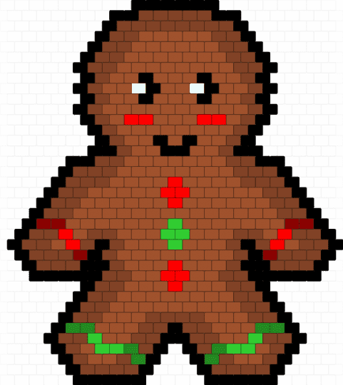 gingerbread man - brown,red
