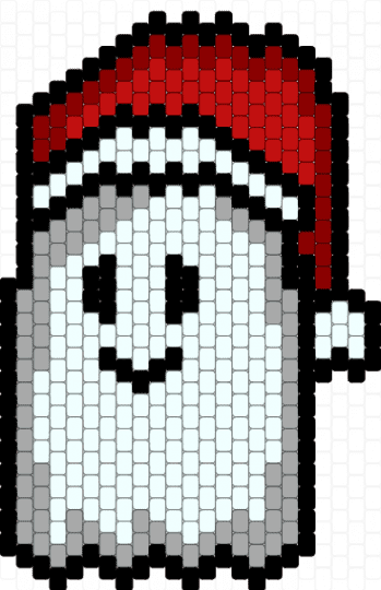 Christmas ghostie - white,beige,red