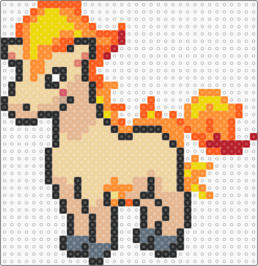Ponyta - beige, orange, pokemon