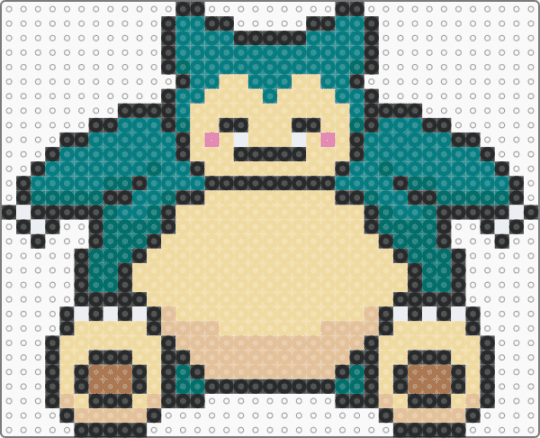 Snorlax - beige,teal,pokemon