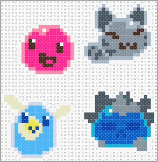 SLIMES!! - pink,purple,light blue,colorful,rock,phosphor,tabby,slime,rancher,blue,grey