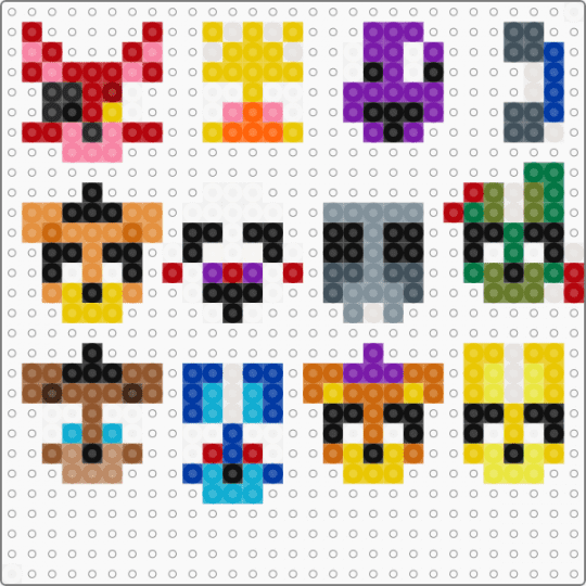 FNAF charms!! - yellow,orange,blue,purple,colorful,fnaf,five nights at freddys,charms,small,freddy,chica,foxy,bonnie