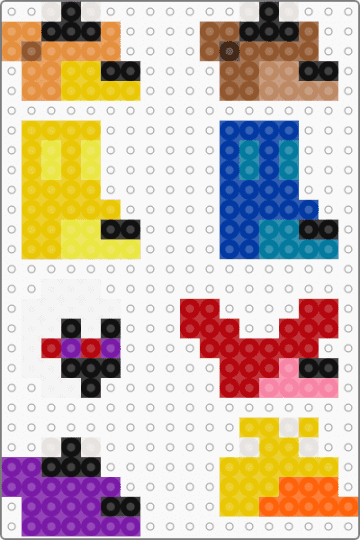 FNAF MASKS!! - blue,yellow,orange,purple,colorful,fnaf,five nights at freddys,small,charm